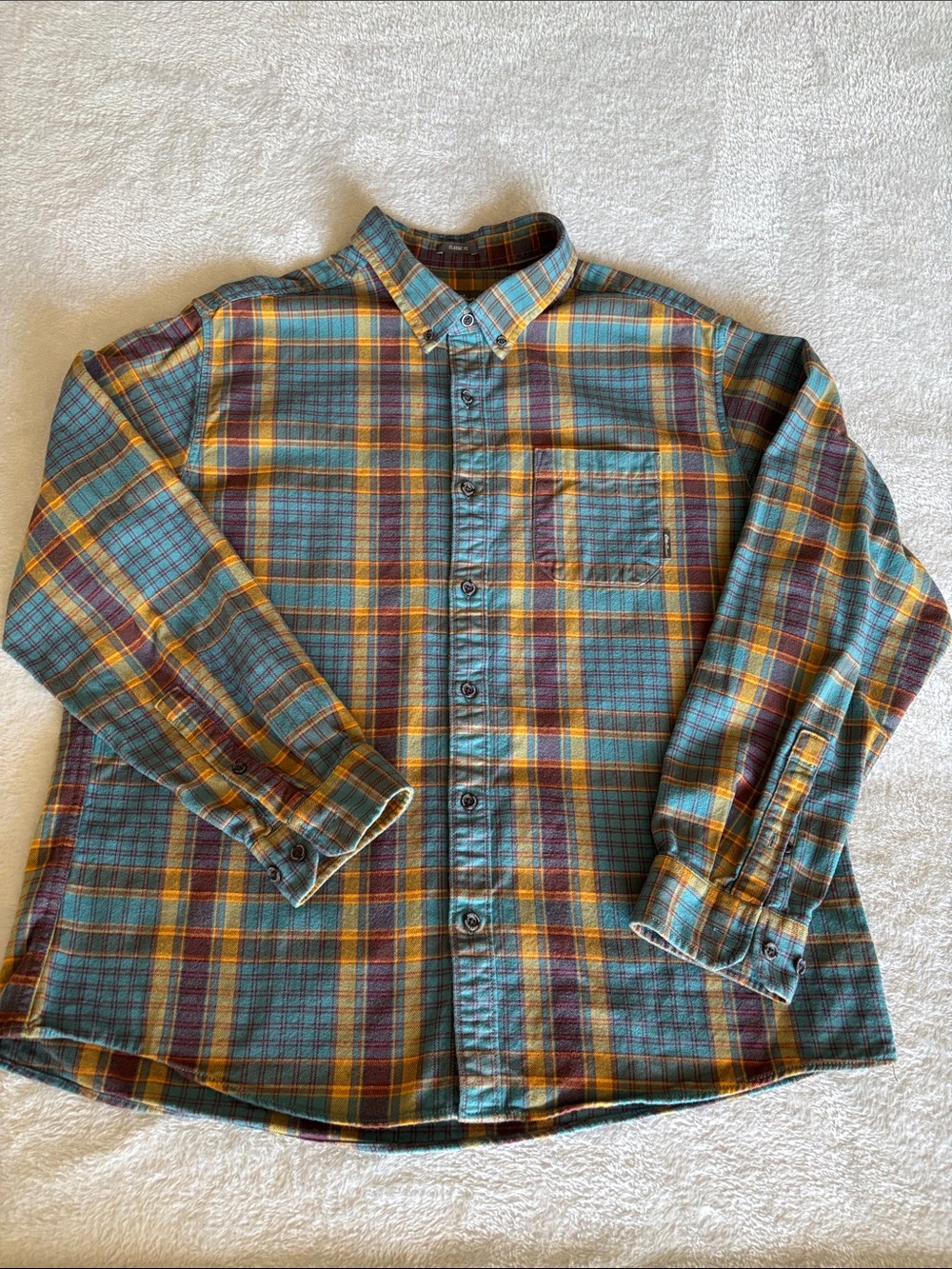 Eddie Bauer Eddie’s Favorite Flannel Plaid Shirt Men’s XL Classic Fit EUC